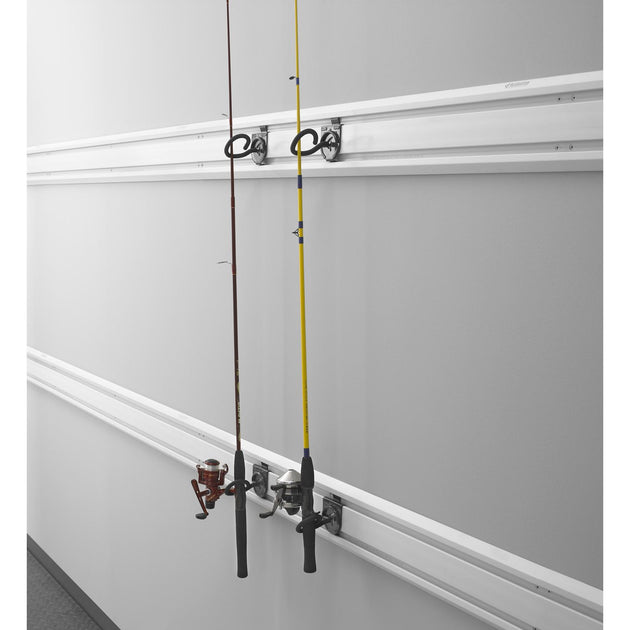 Vertical Fishing Rod Rack,Wall Mounted Fishing Pole Rod Holder Fishing Pole  Storage Organizer 6 Rod Wall Rack for Garage Car