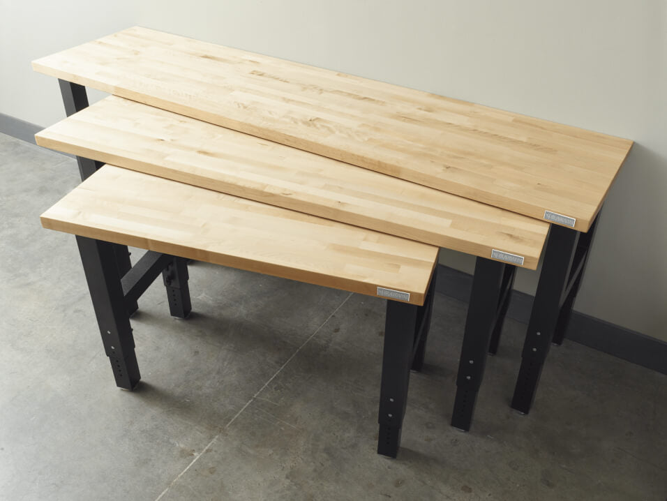 Gladiator® workbenches nested within each other